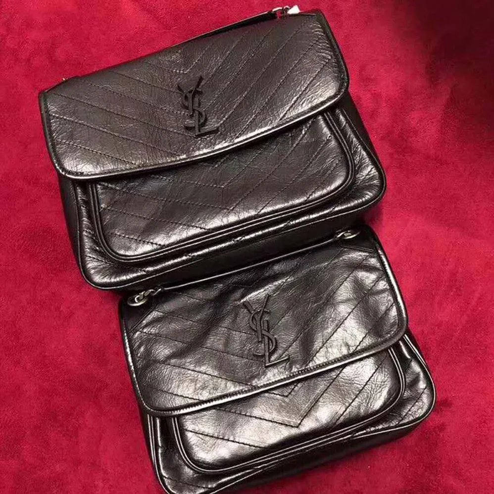 Saint Laurent YSL Niki Large in Vintage Leather for Women in Black