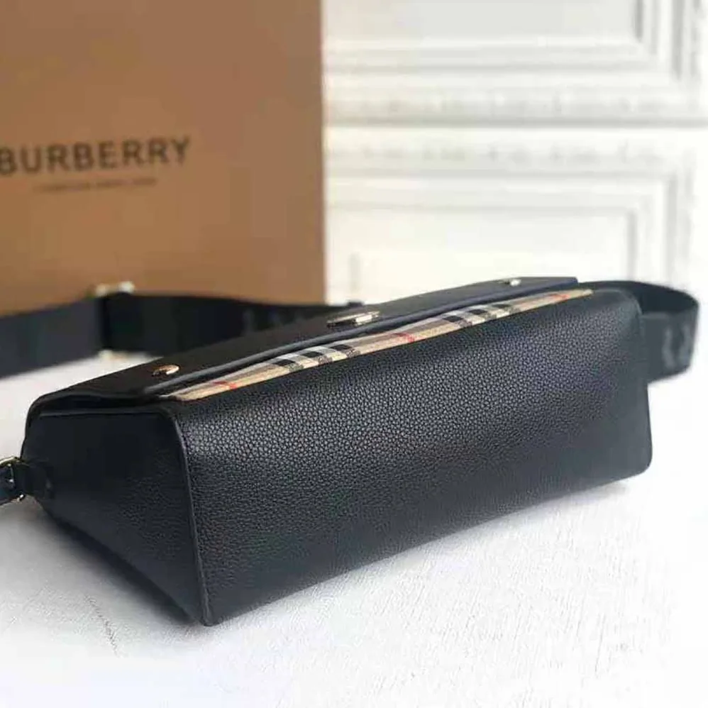 Burberry Small Leather and Vintage Check Crossbody Bag for Women