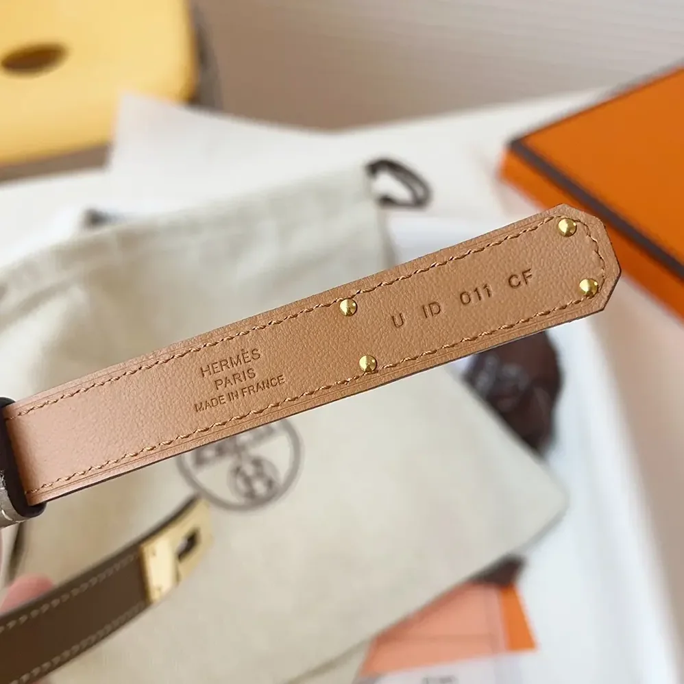Hermes Kelly 18 Belt for Women in Grey
