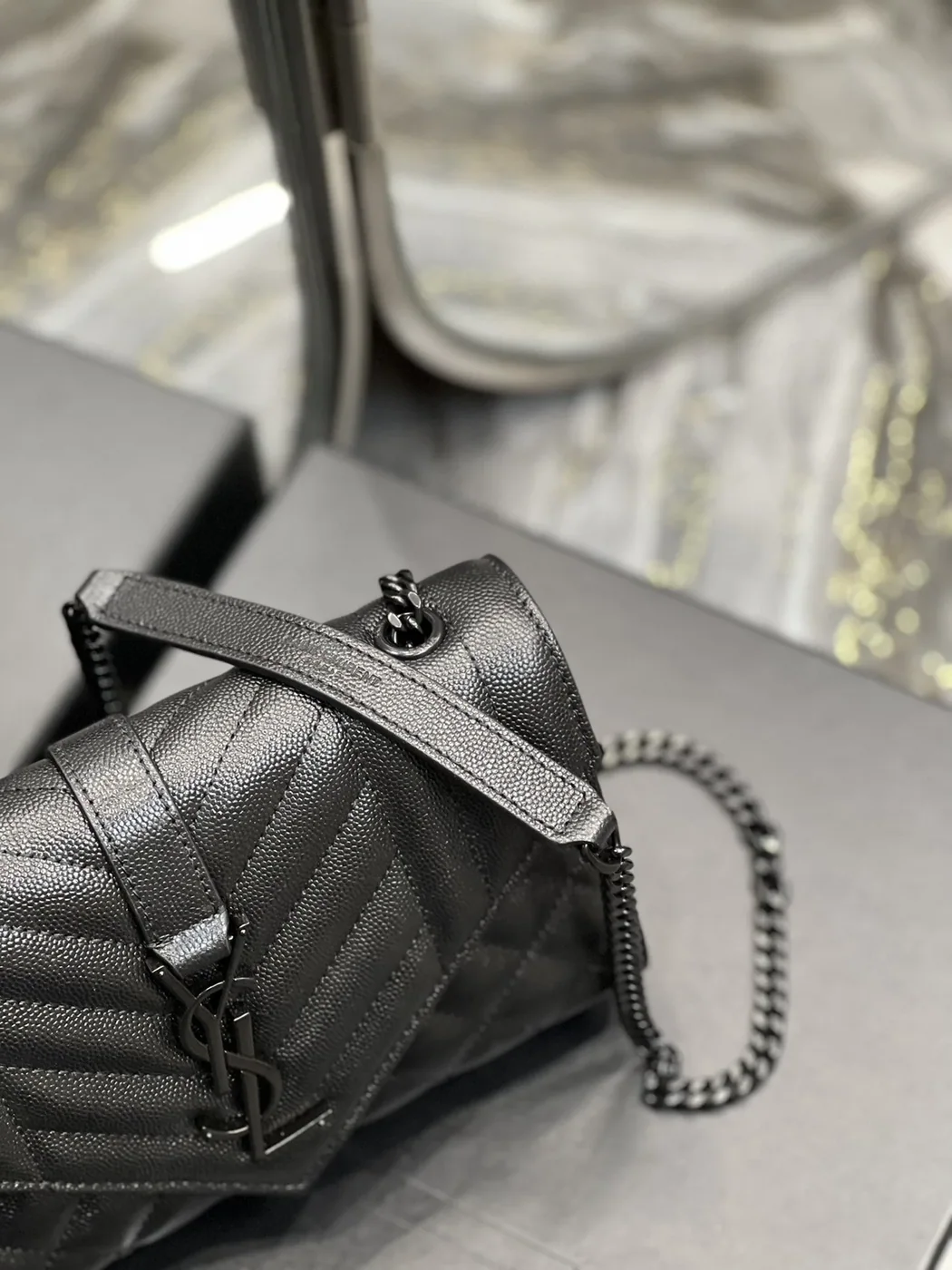 Saint Laurent Small Bag Black In Mix Matelasse in YSL Saint Laurent Small Bag Black In Mix Matelasse in YSL