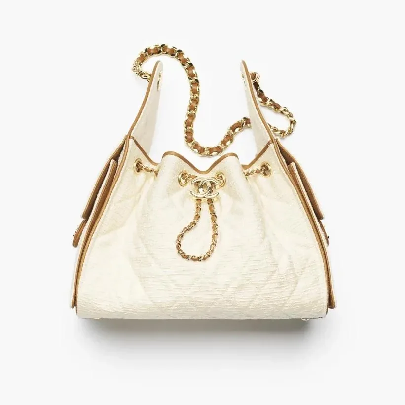Chanel 25 Small Shoulder Bag / Ecru And Camel Gold Hardware Chanel 25 Small Shoulder Bag / Ecru And Camel Gold Hardware