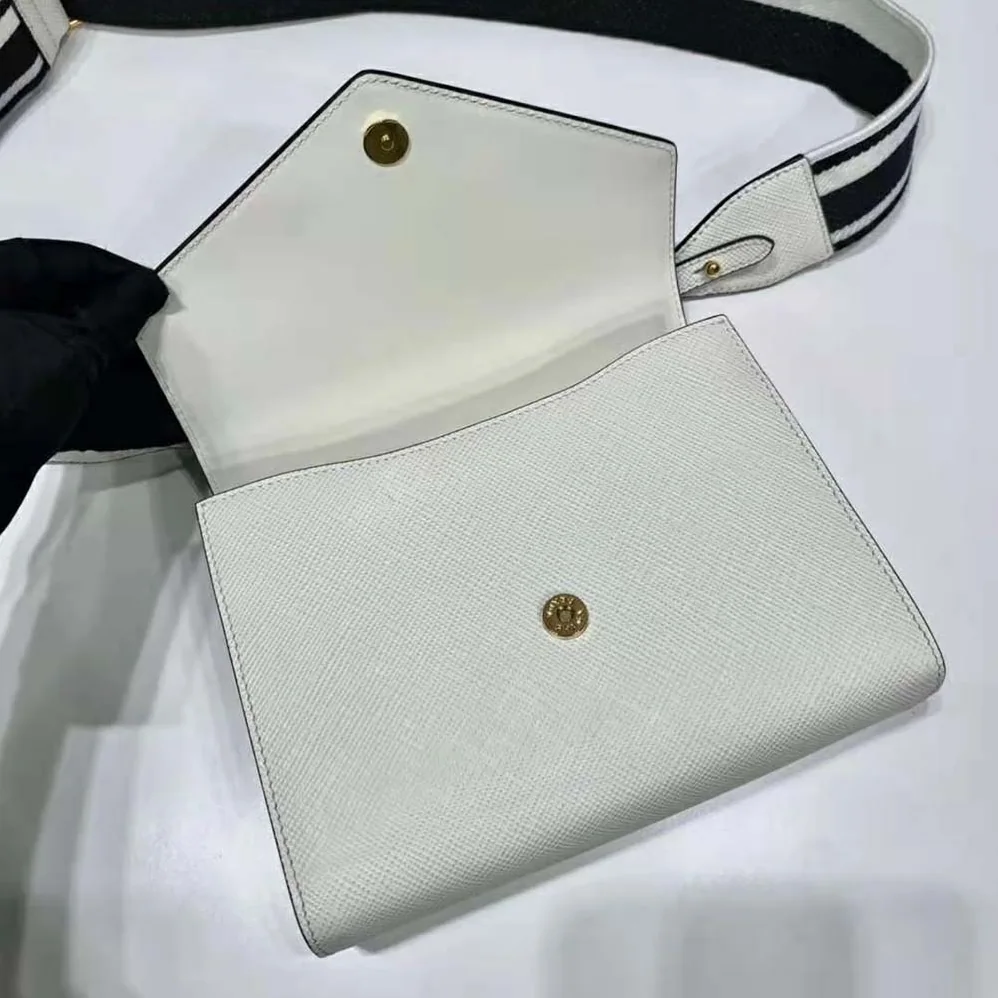 Prada Monochrome Saffiano and Leather Bag for Women in White