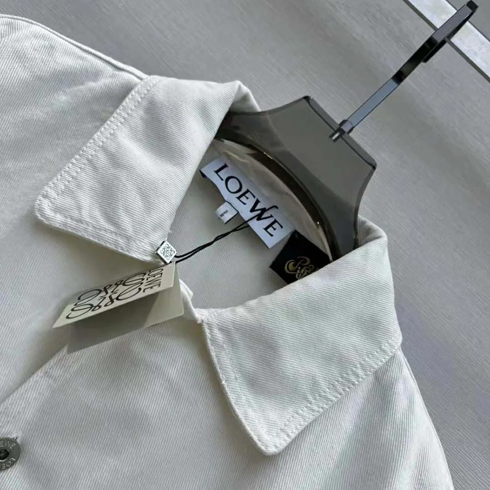 Loewe Anagram Overshirt in Denim for Women in White