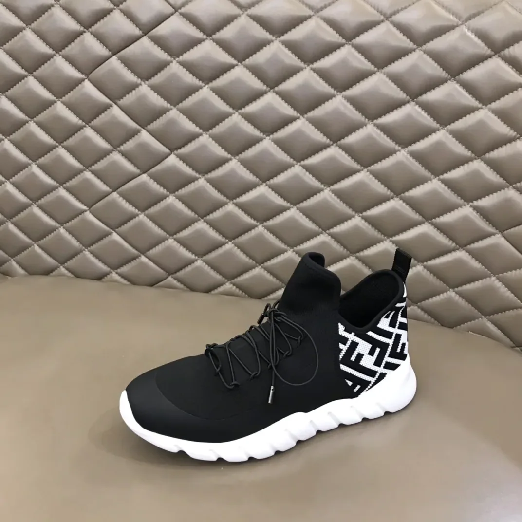 Fendi FD Technical Mesh High in Tops Sneakers White Fendi FD Technical Mesh High in Tops Sneakers White