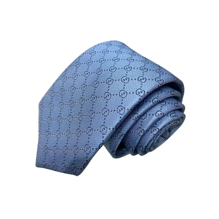 Gucci Pattern Silk Tie Blue Gucci Pattern Silk Tie Blue
