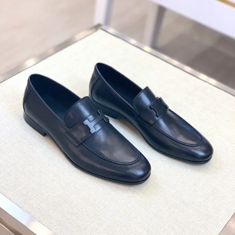 Hermes Paris Loafers Navy Blue Hermes Paris Loafers Navy Blue