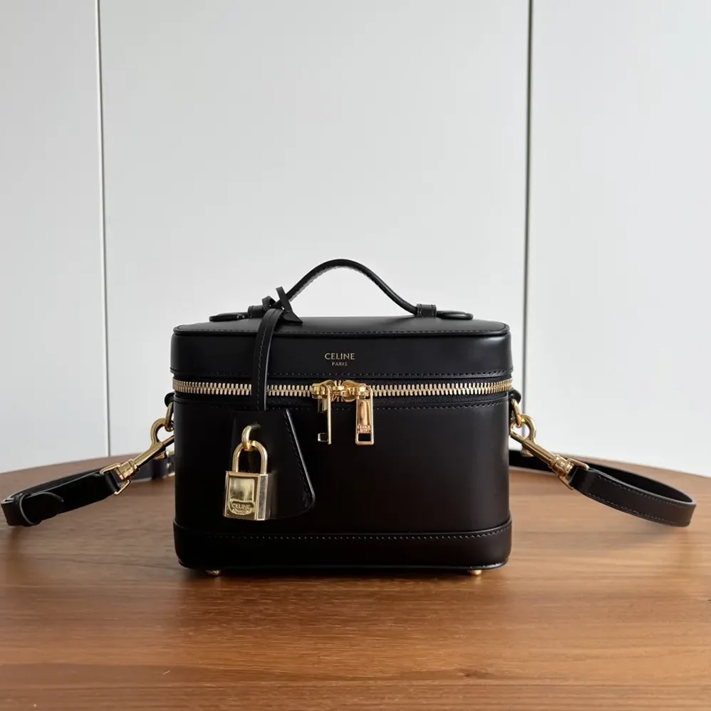 Celine Vanity in Smooth Satinated Calfskin for Unisex in Black