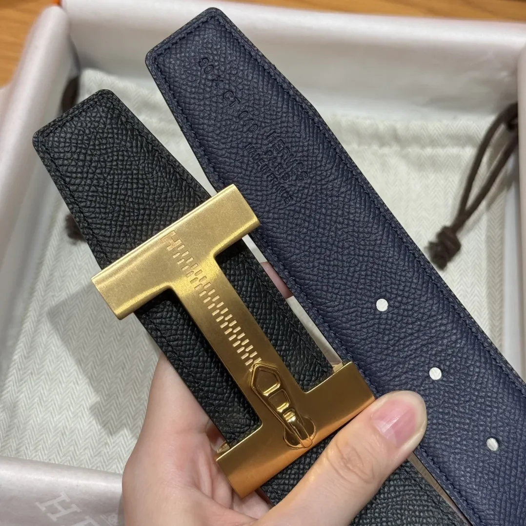 Hermès H-Zip Reversible Belt Navy Blue & Black Hermès H-Zip Reversible Belt Navy Blue & Black