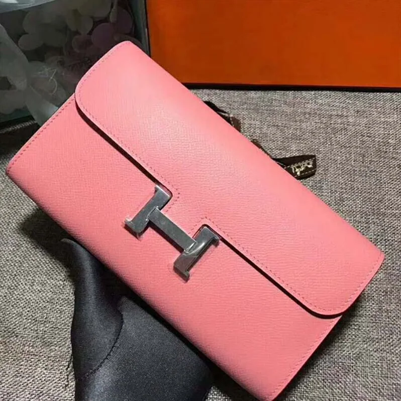 Hermes Constance Long Wallet in Calfskin Leather for Women in Pink Hermes Constance Long Wallet in Calfskin Leather for Women in Pink