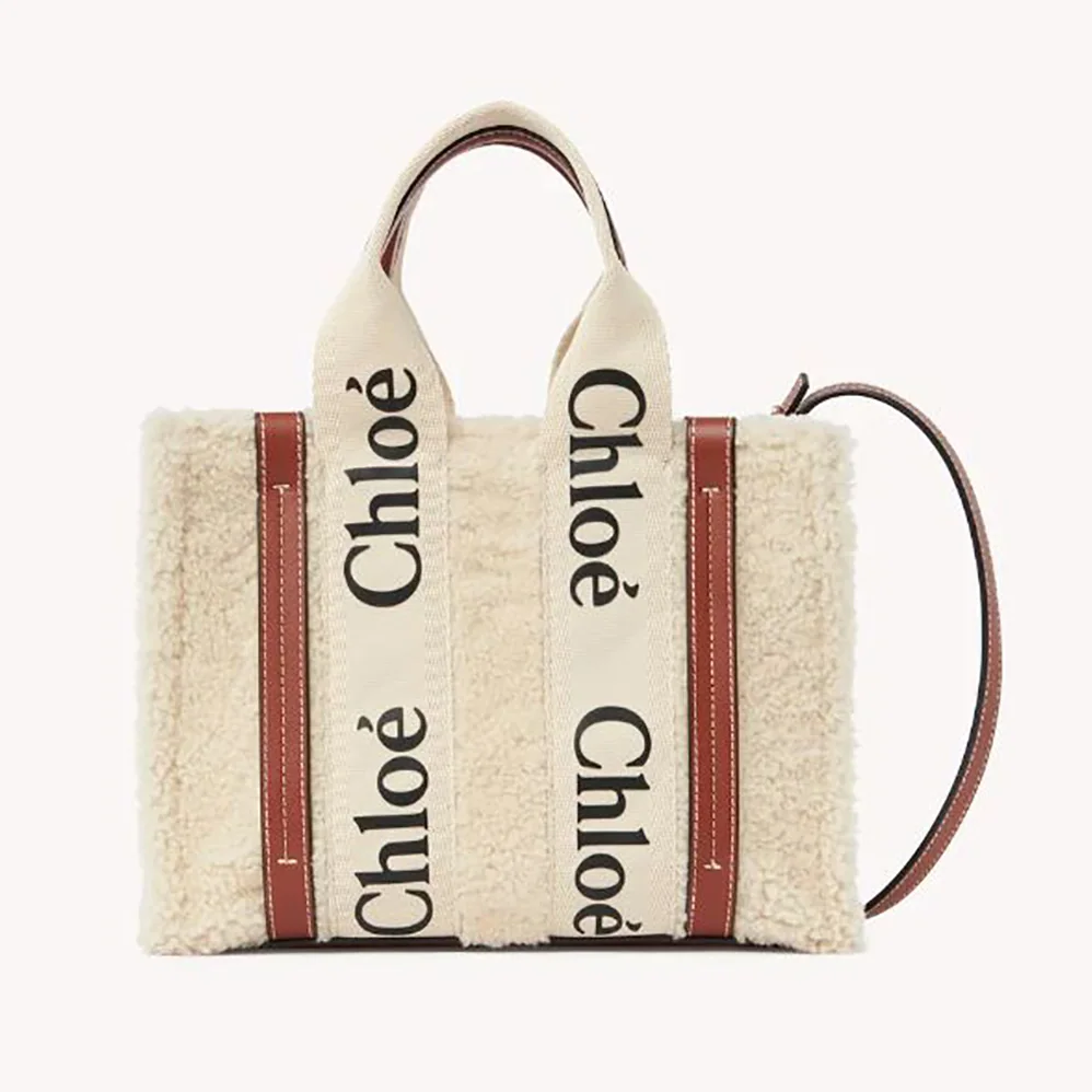 Chloe Small Woody Tote Bag with Strap for Women