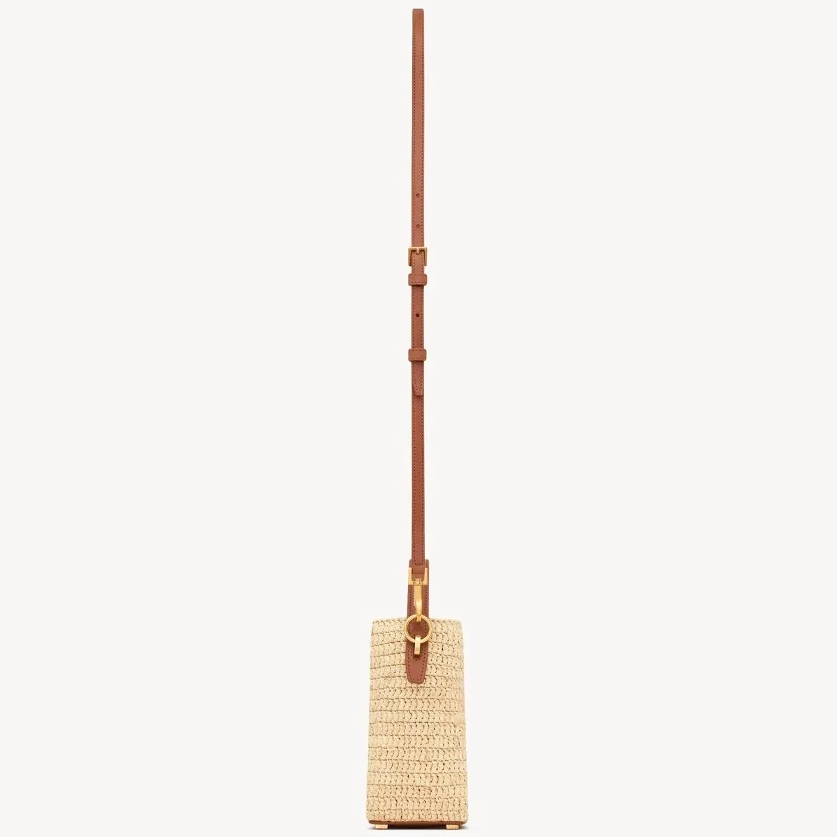 Saint Laurent LE 37 Mini Bucket Bag in Naturel Raffia Gold Hardware