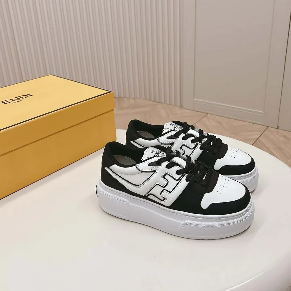 Fendi Fendi Match Black Leather Platform Low for Women in tops Fendi Fendi Match Black Leather Platform Low for Women in tops
