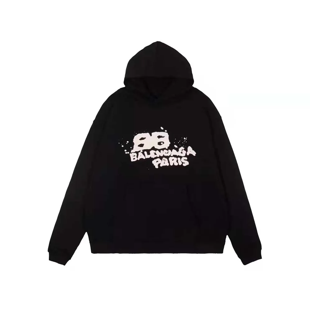 Balenciaga Hand Drawn BB Icon Hoodie Large Fit in Black for Women
