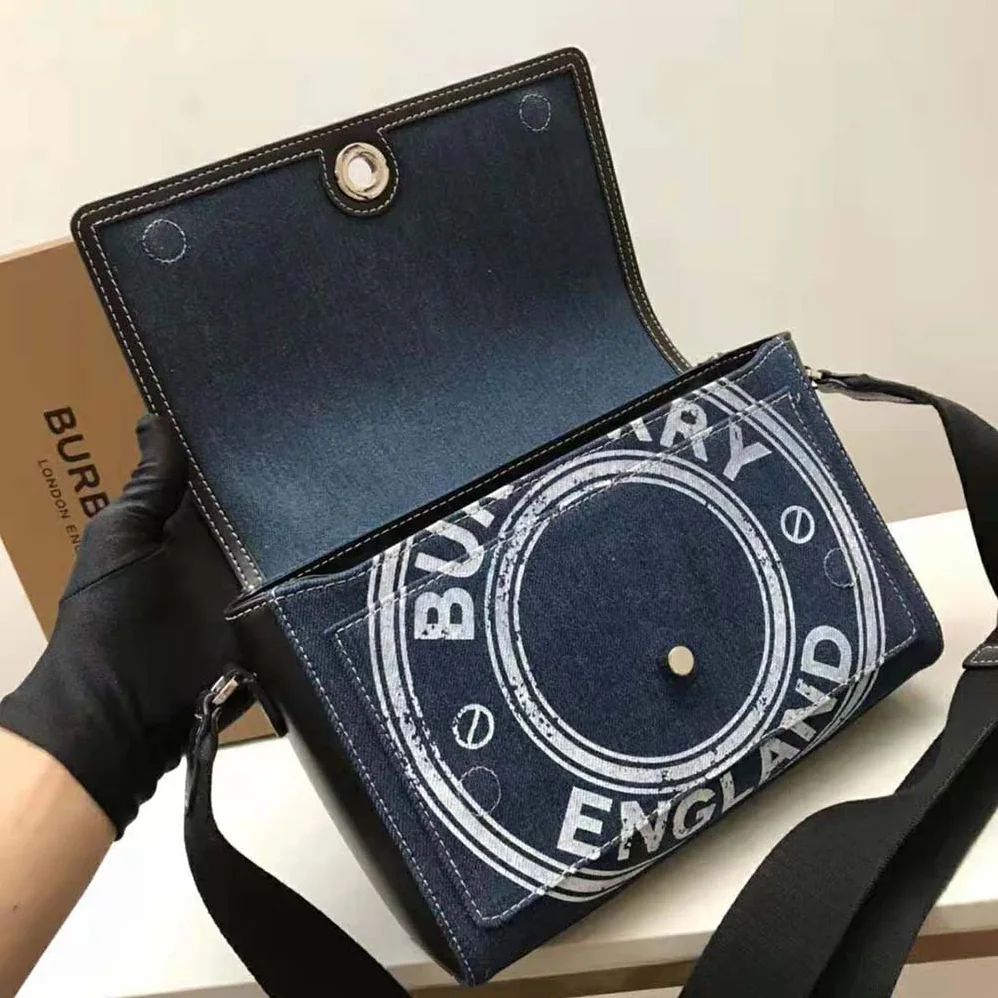 Burberry Logo Graphic Denim Note Crossbody Bag for Women