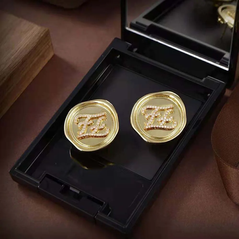Fendi Karligraphy Gold for Women in colored Earrings