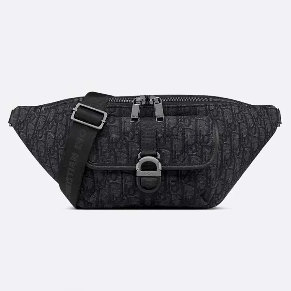 Dior Dior 8 Belt Bag Black Dior Oblique Jacquard for Men