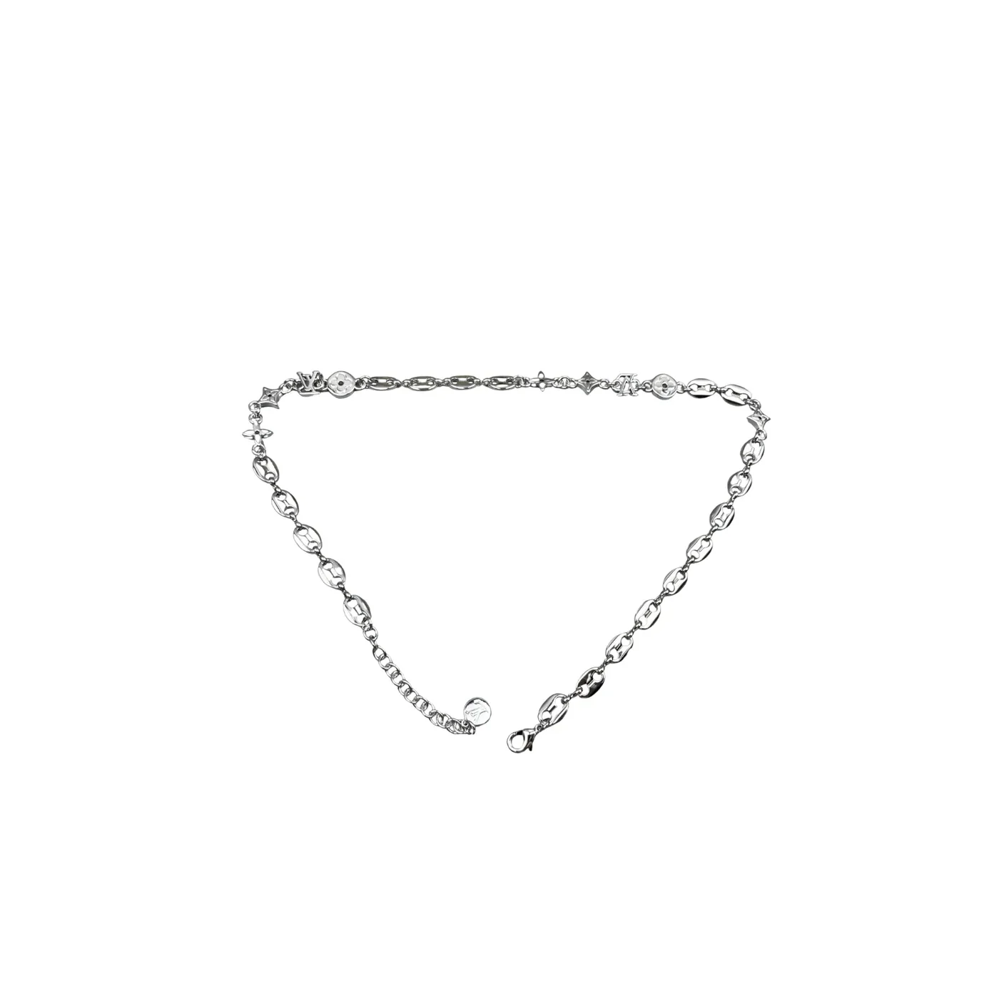 Louis Vuitton Sailor Necklace Silver in Toned