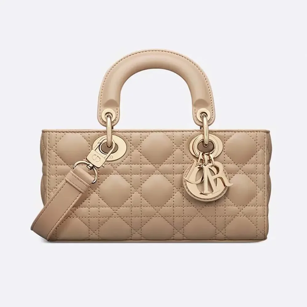 Dior Small Lady D-Joy Bag Biscuit Cannage Lambskin for Women