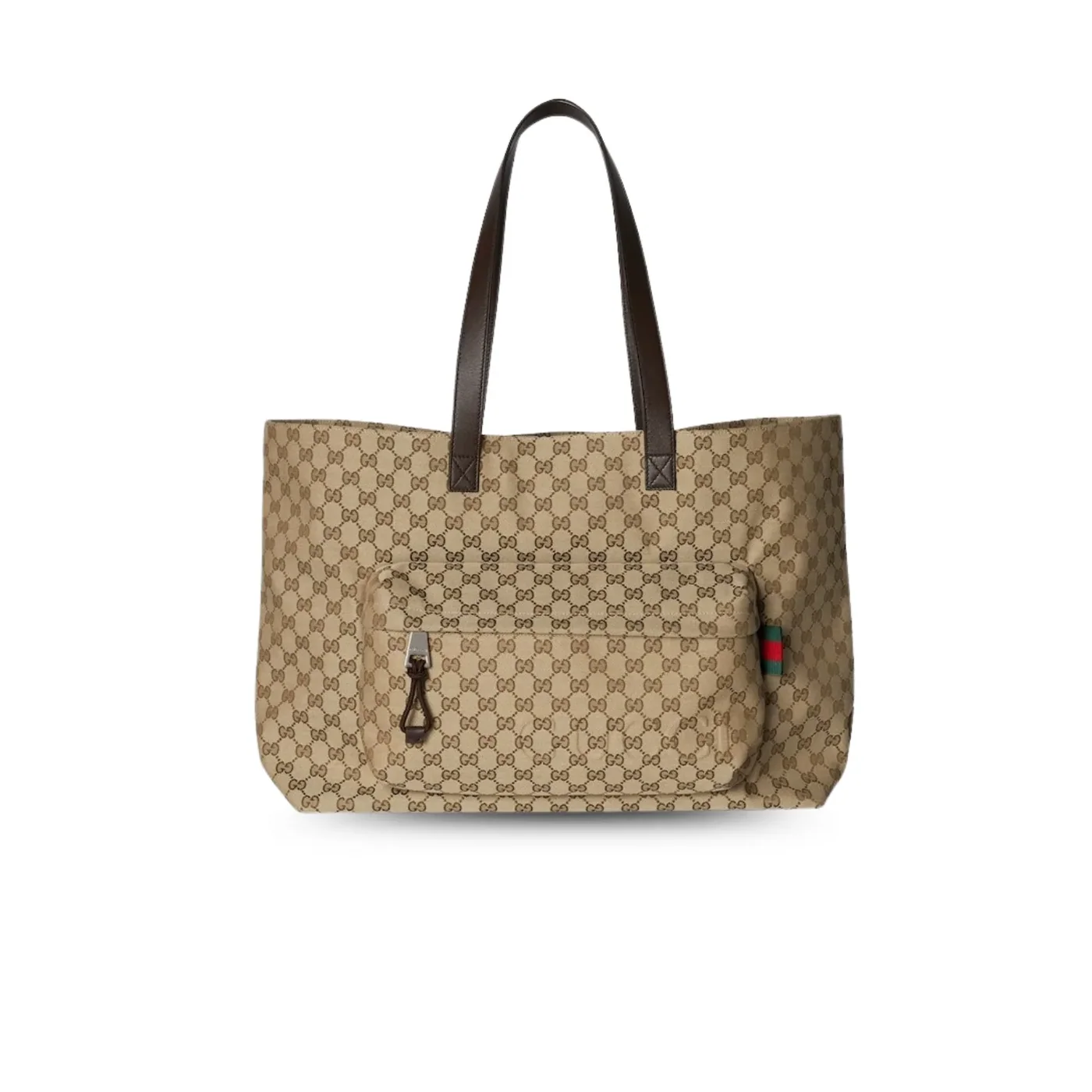 Gucci GG Canvas Maxi Tote Bag Beige And Dark Brown /