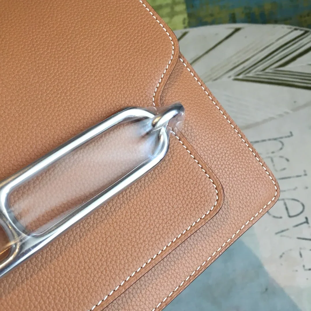 Hermes Mini Evercolor Sac Roulis 19 Brown Palladium Hardware / Hermes Mini Evercolor Sac Roulis 19 Brown Palladium Hardware /