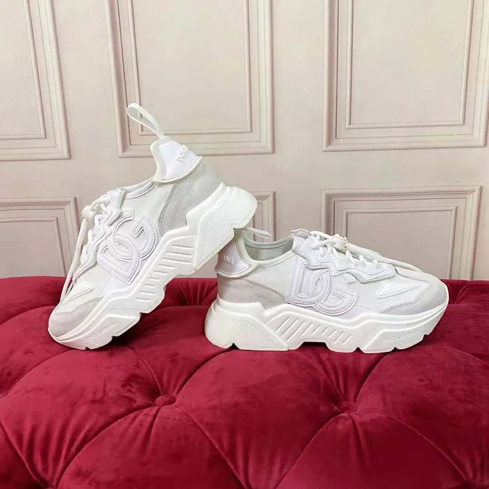 Dolce Gabbana D&G Mixed-materials Daymaster Sneakers for Women in White Dolce Gabbana D&G Mixed-materials Daymaster Sneakers for Women in White