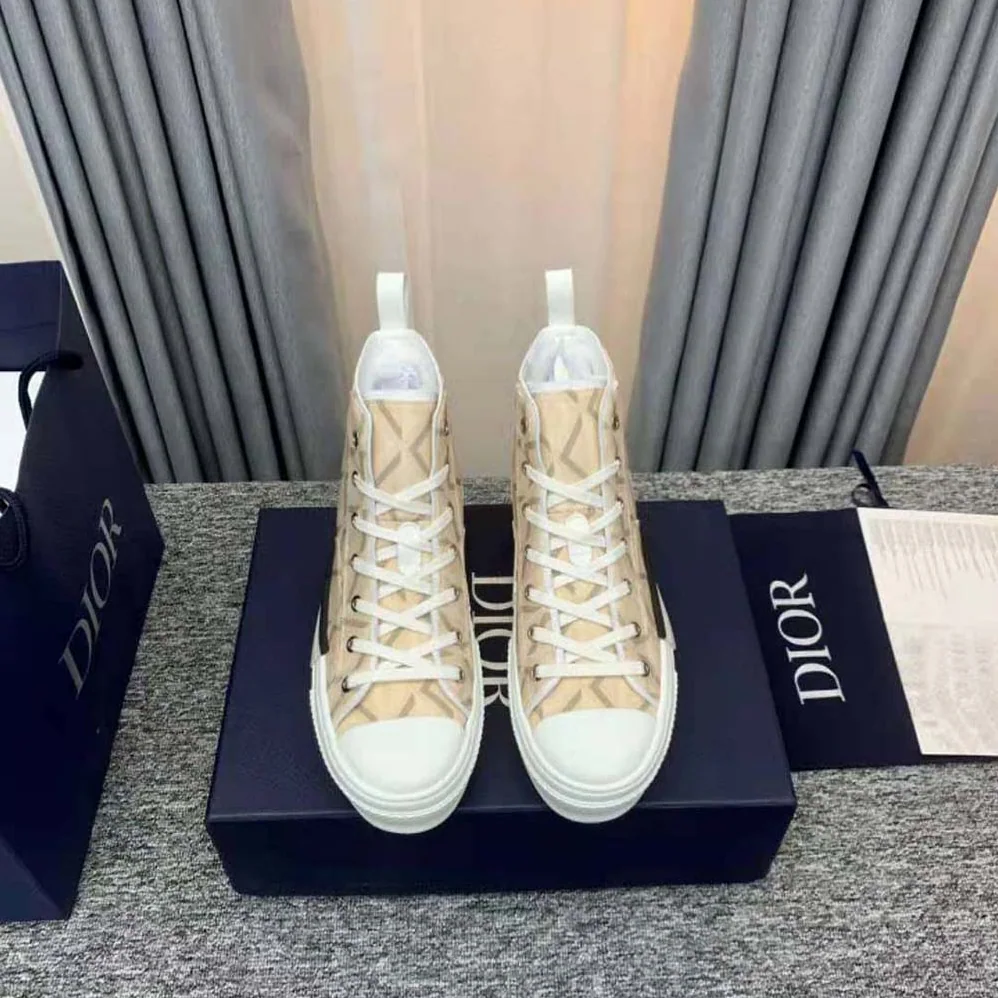 Dior B23 High-Top Sneaker Natural CD Diamond Canvas for Unisex