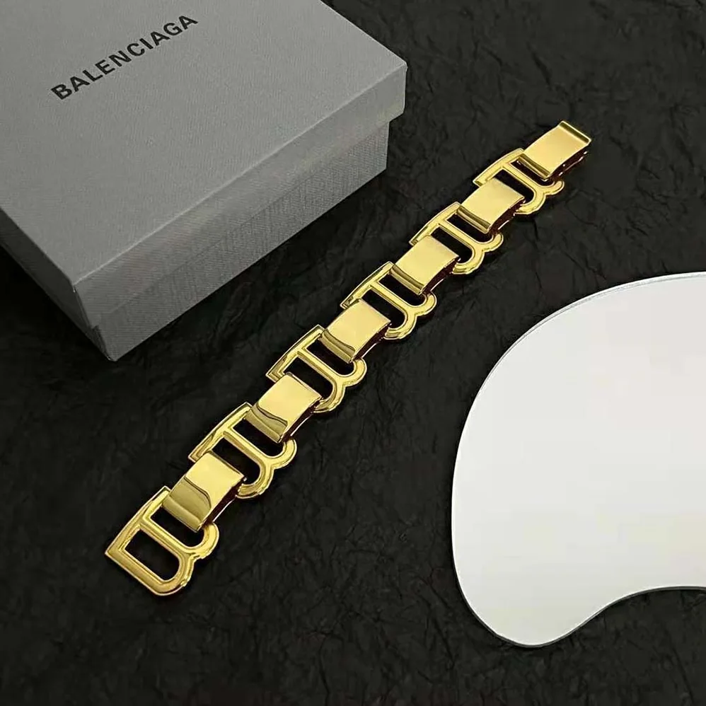 Balenciaga Hourglass Bracelet in Gold Brass for Women Balenciaga Hourglass Bracelet in Gold Brass for Women