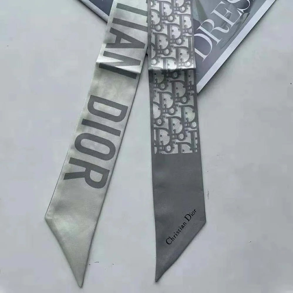 Dior Oblique Mitzah Scarf Gray Silk Twill for Women Dior Oblique Mitzah Scarf Gray Silk Twill for Women