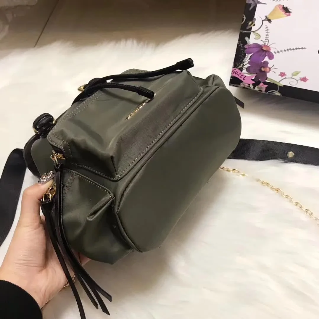 Burberry Medium Rucksack in Technical Nylon and Leather in Dark Green Burberry Medium Rucksack in Technical Nylon and Leather in Dark Green
