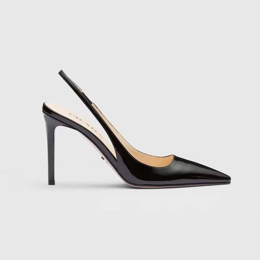 Prada Patent Leather Slingbacks for Women in Black