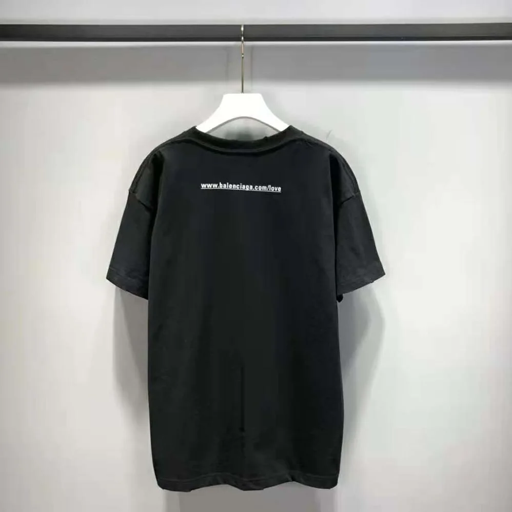 Balenciaga I Love U Medium Fit T-shirt in Black Vintage Jersey for Women