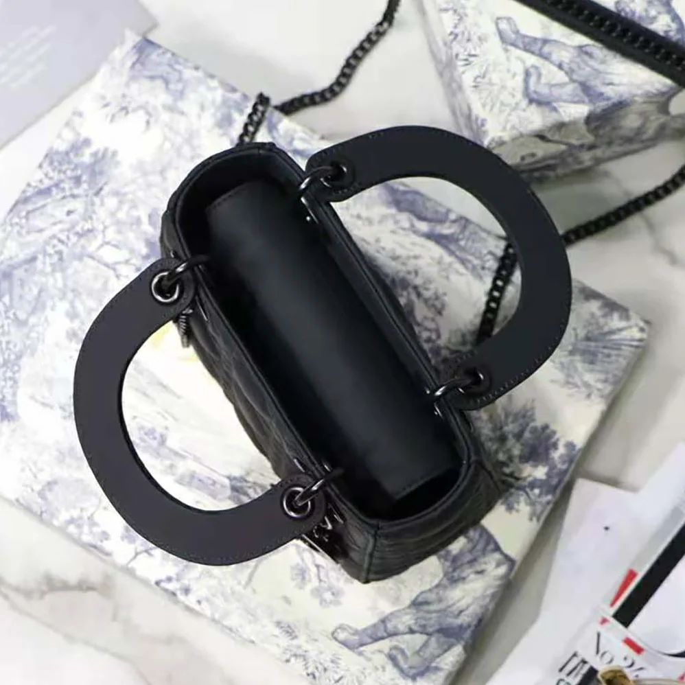 Dior Mini Lady Dior Bag Black Ultramatte Cannage Calfskin
