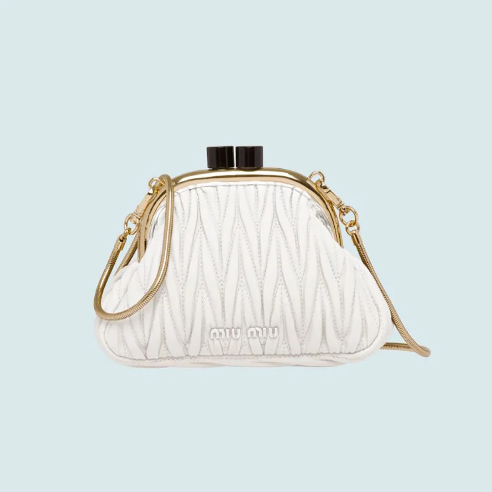 Miu Miu Miu Belle Nappa Leather Mini-Bag for Women in White