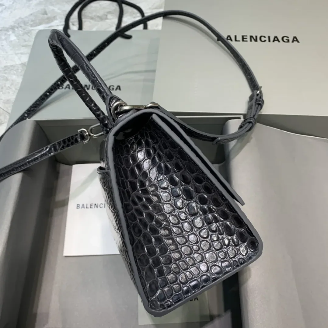 Balenciaga Hourglass Small Handbag In Dark Grey