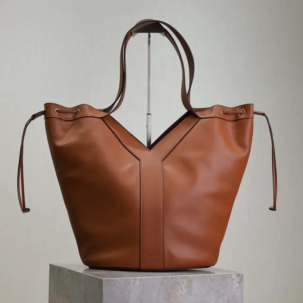 Saint Laurent YSL Y Large Hobo in Leather for Women in Brown