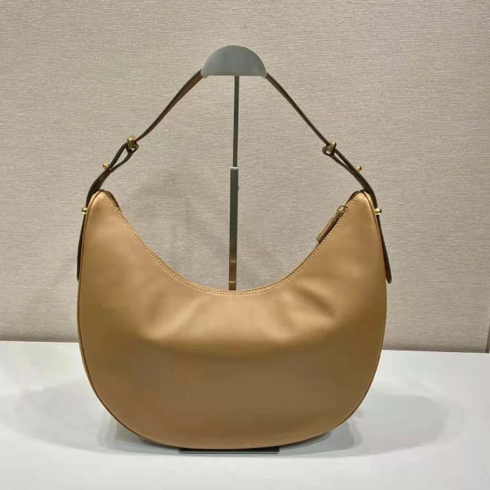 Prada Large Leather Shoulder Bag for Women in Brown