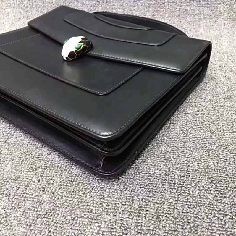 Bvlgari Large Flap Cover Bag “Serpenti Forever” in Calf for Women in Black Bvlgari Large Flap Cover Bag “Serpenti Forever” in Calf for Women in Black