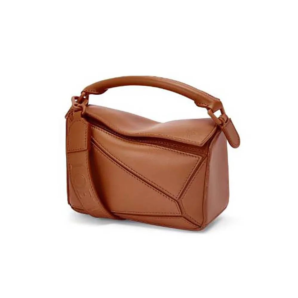Loewe Mini Puzzle Bag in Satin Calfskin for Women in Brown Loewe Mini Puzzle Bag in Satin Calfskin for Women in Brown