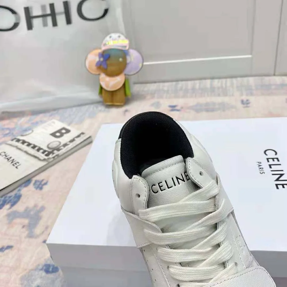 Celine CT-02 Mid Sneaker with Scratch in Calfskin for Women in Black Celine CT-02 Mid Sneaker with Scratch in Calfskin for Women in Black