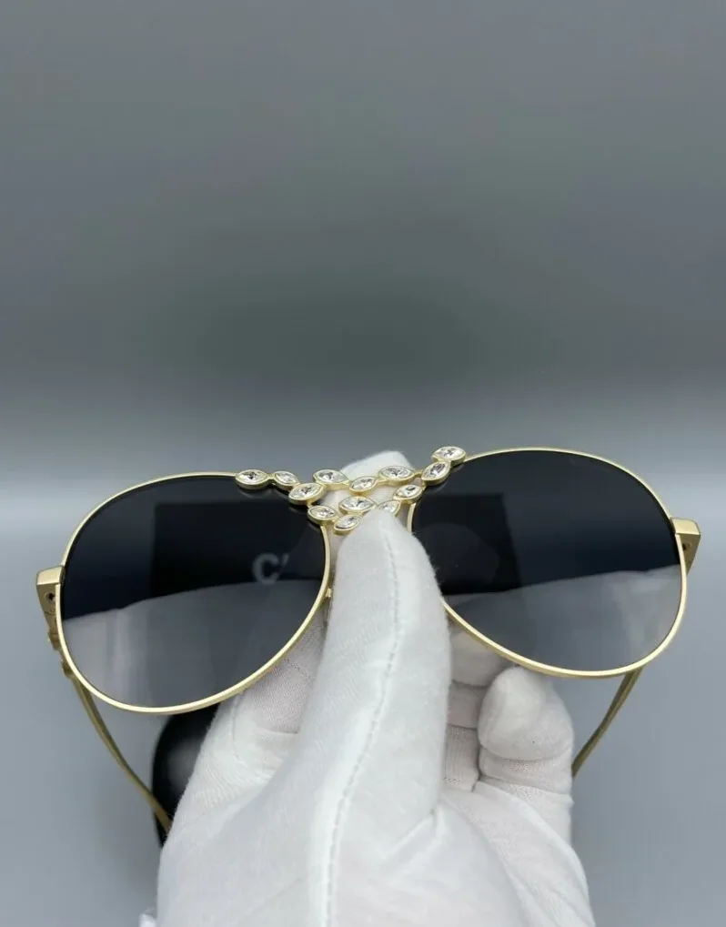 Chanel Pilot Sunglasses Gold Chanel Pilot Sunglasses Gold