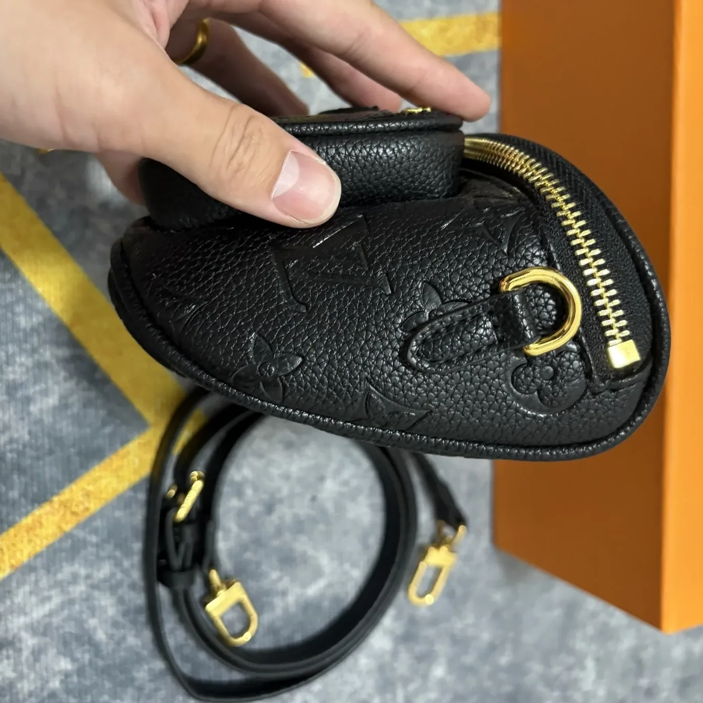 Louis Vuitton Mini Bumbag / Monogram Empreinte Gold Hardware Black
