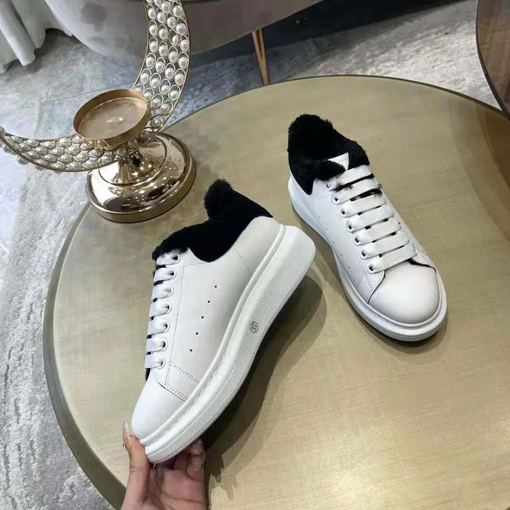 Alexander Mcqueen Oversized Sneaker Black Smooth Calf Leather for Women