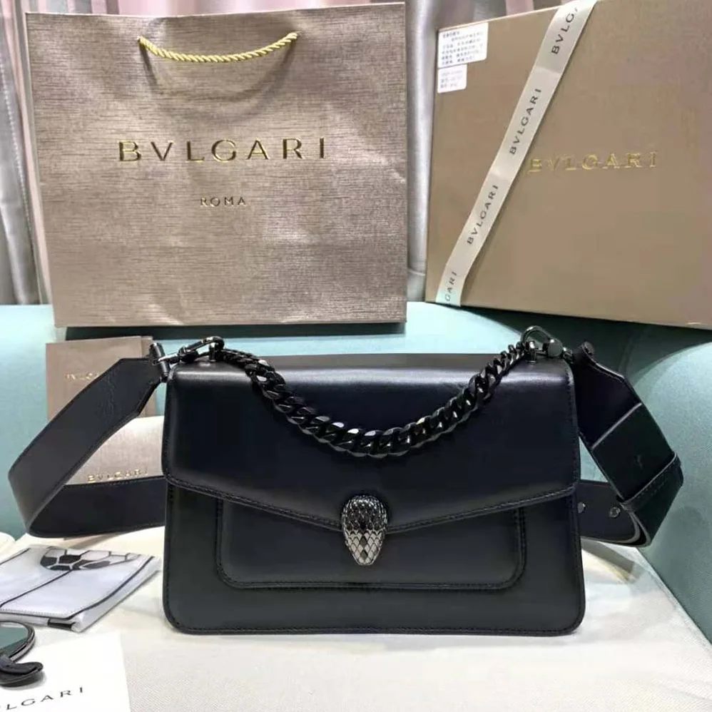 Bvlgari Serpenti Forever Crossbody Bag in Nappa Leather for Women in Black