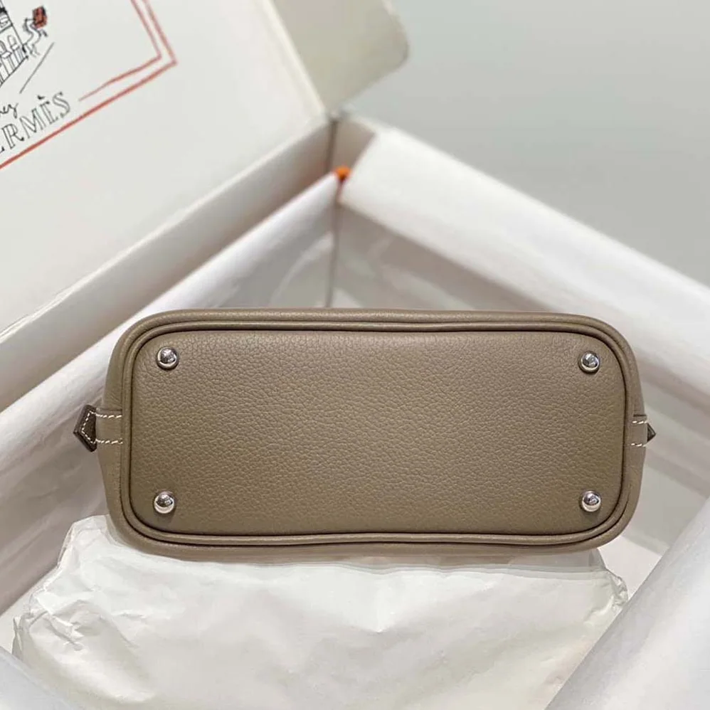 Hermes Bolide 1923 Bag in Epsom Calfskin for Unisex in Brown/Silver Hermes Bolide 1923 Bag in Epsom Calfskin for Unisex in Brown/Silver