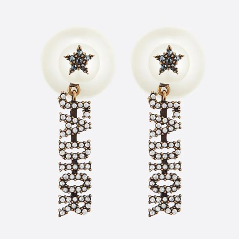 Dior Tribales Earrings Antique Gold for Women in Finish Metal Dior Tribales Earrings Antique Gold for Women in Finish Metal