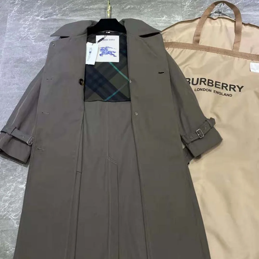 Burberry Long Castleford Trench Coat for Men in Green