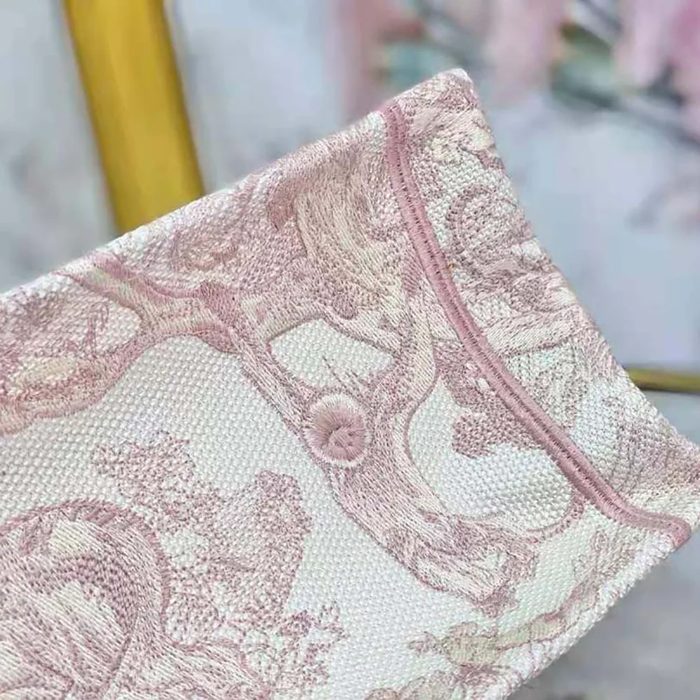 Dior Small Dior Book Tote Toile de Jouy Embroidery for Women in Pink