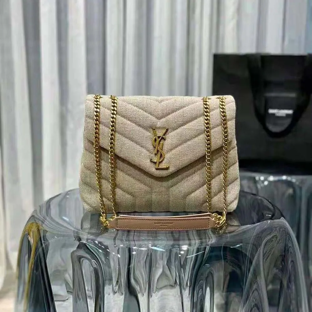 Saint Laurent YSL Loulou Small in Matelasse “Y” Linen for Women Saint Laurent YSL Loulou Small in Matelasse “Y” Linen for Women