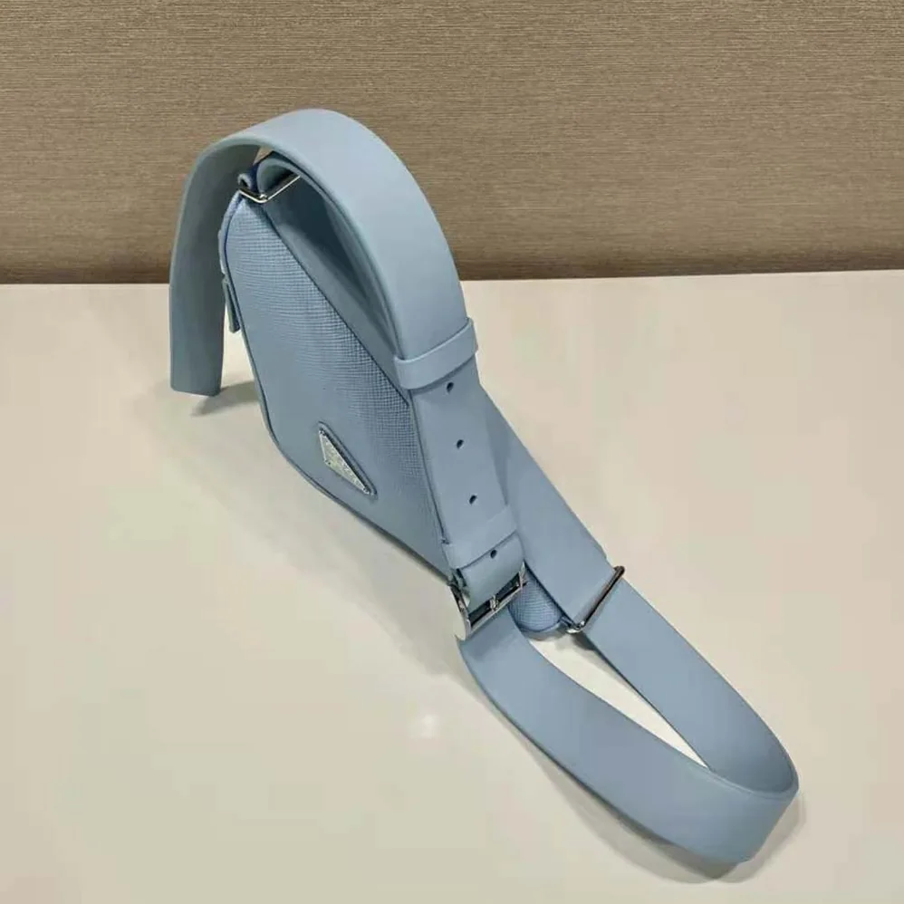 Prada Saffiano Leather Belt Bag for Unisex in Blue Prada Saffiano Leather Belt Bag for Unisex in Blue