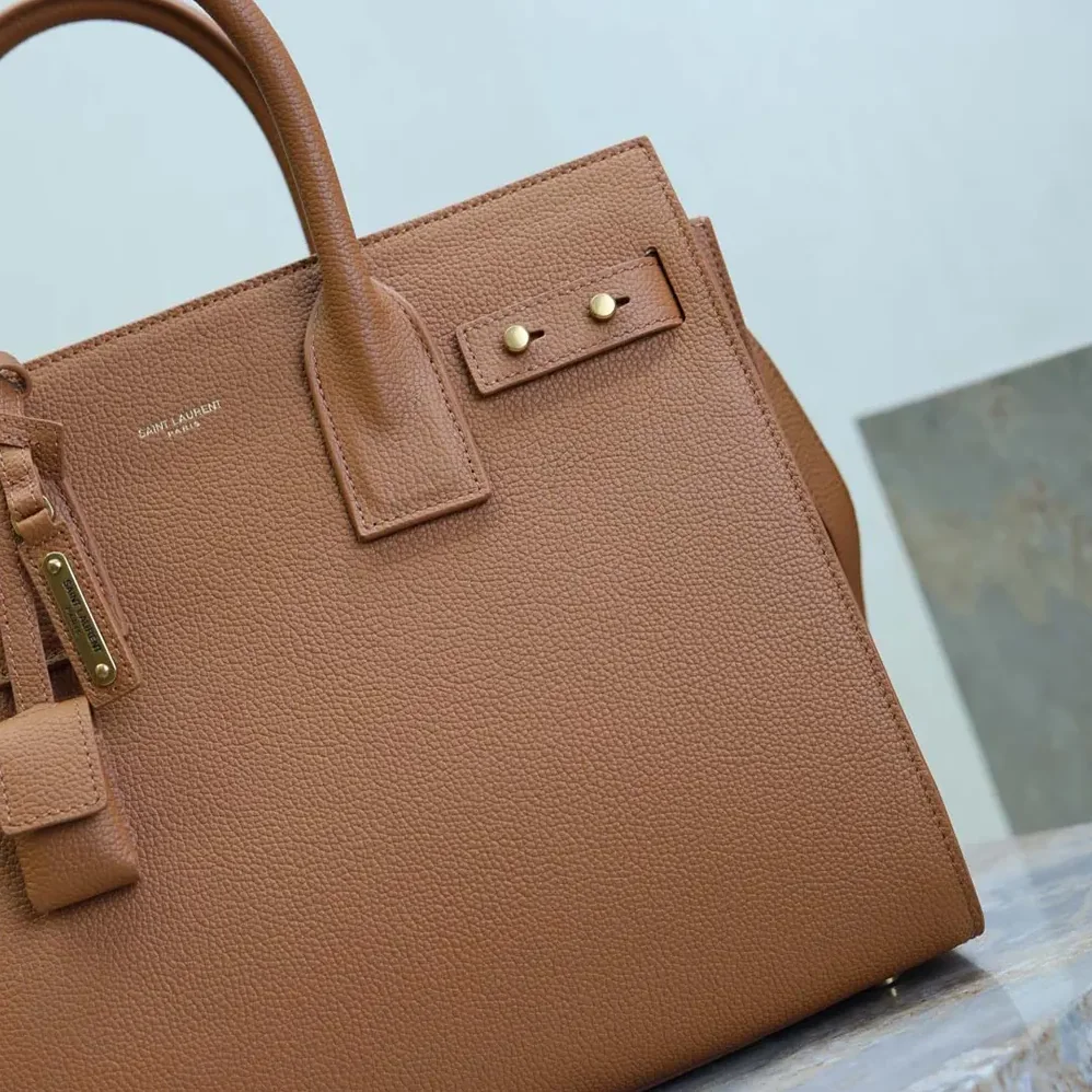 Saint Laurent YSL Baby Sac De Jour In Supple Grained Leather for Women in Brown Saint Laurent YSL Baby Sac De Jour In Supple Grained Leather for Women in Brown